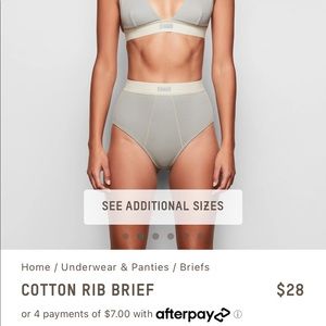 SKIMS COTTON RIBBED BRIEF